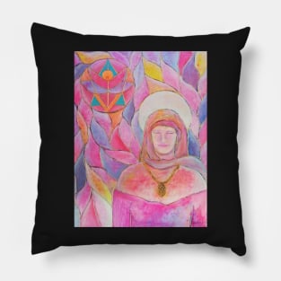 Ascended master - Lady Miriam - by Renate van Nijen Pillow