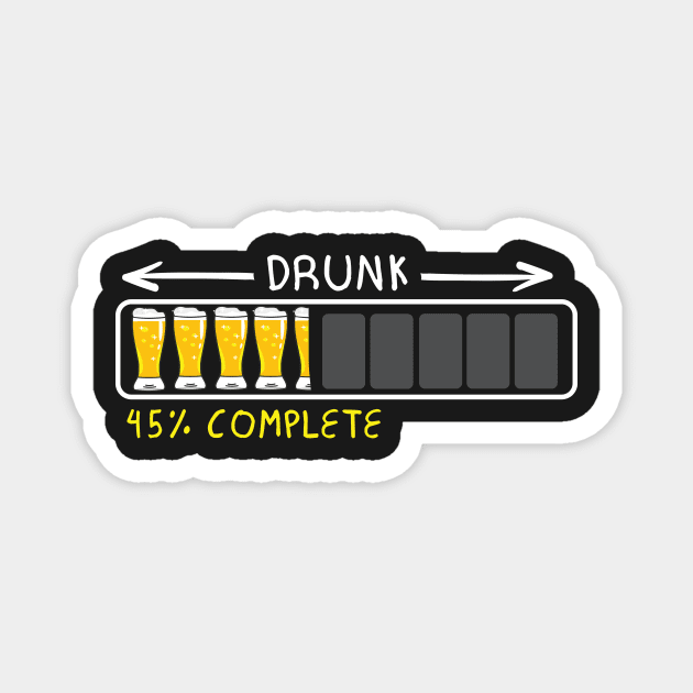 Drunk Beer Loading 45% Complete Magnet by thingsandthings