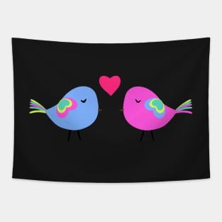 Cute birds in love Tapestry