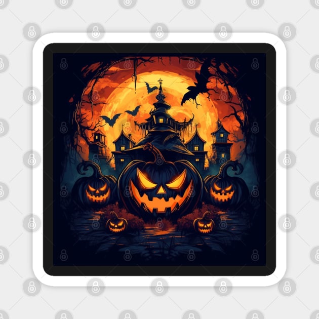 Halloween City Magnet by Riverside-Moon