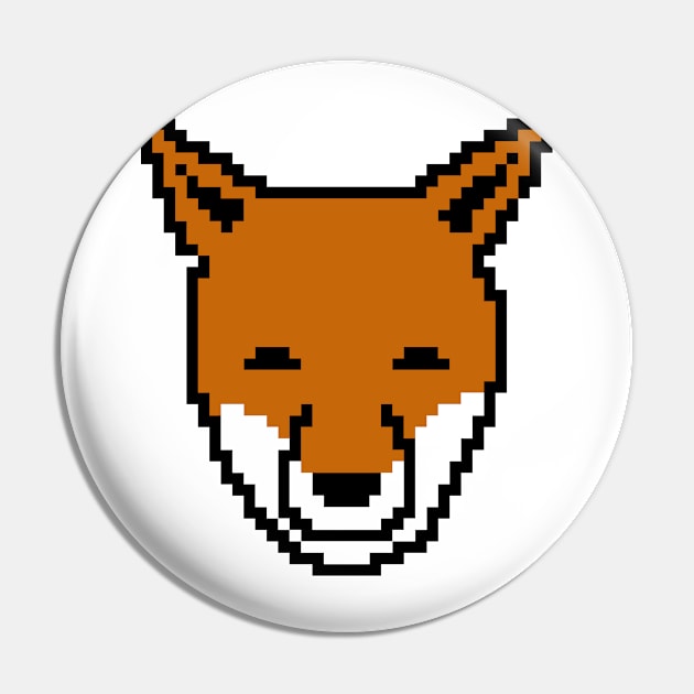 Pixel fox face Pin by Bee-