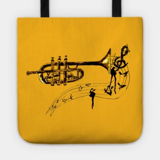 Trumpet with music notes Tote