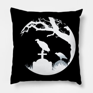 THE GRAVEYARD WHITE ON BLACK Pillow