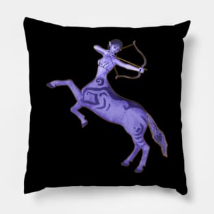 Sagittarius woman girl centaur with bow and arrow Pillow