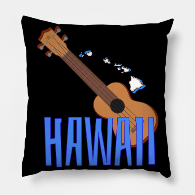 Ukulele Hawaiian Pillow by Coreoceanart