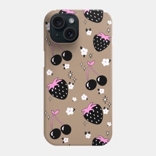 kawaii berries and cherries Phone Case