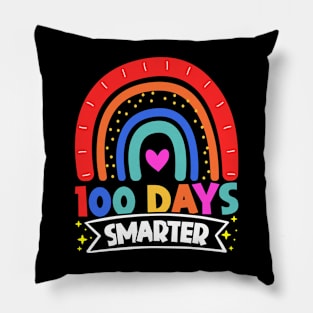 100th Days Smarter - Rainbow Design For Teachers, Educators, And Students Pillow