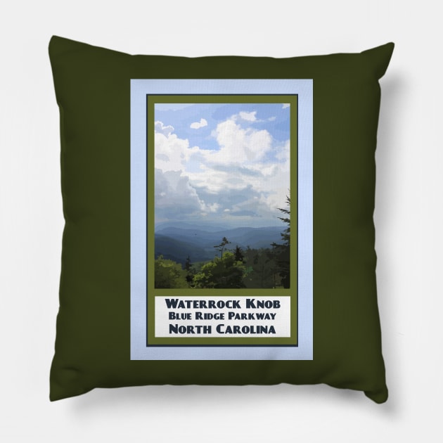 Vintage Travel Waterrock Knob Pillow by candhdesigns