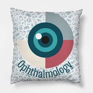 Ophthalmology with ophthalmology icons brafdesign Pillow