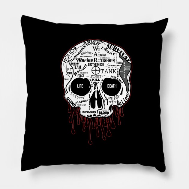 Life and Death Skull Pillow by ACGraphics