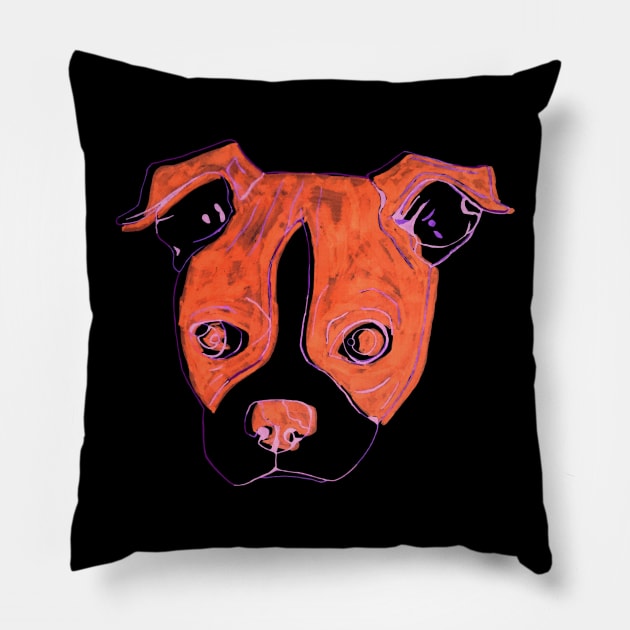 Boston Terrier Puppy 2 Pillow by RaLiz