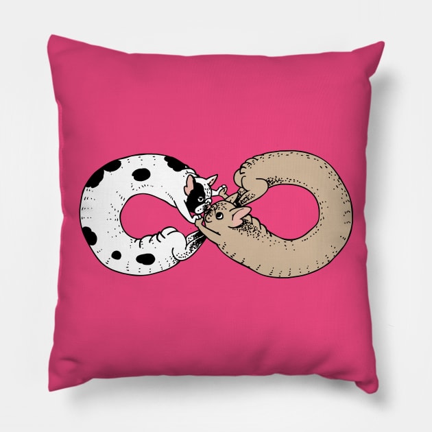 Infinity of Frenchie Pillow by huebucket