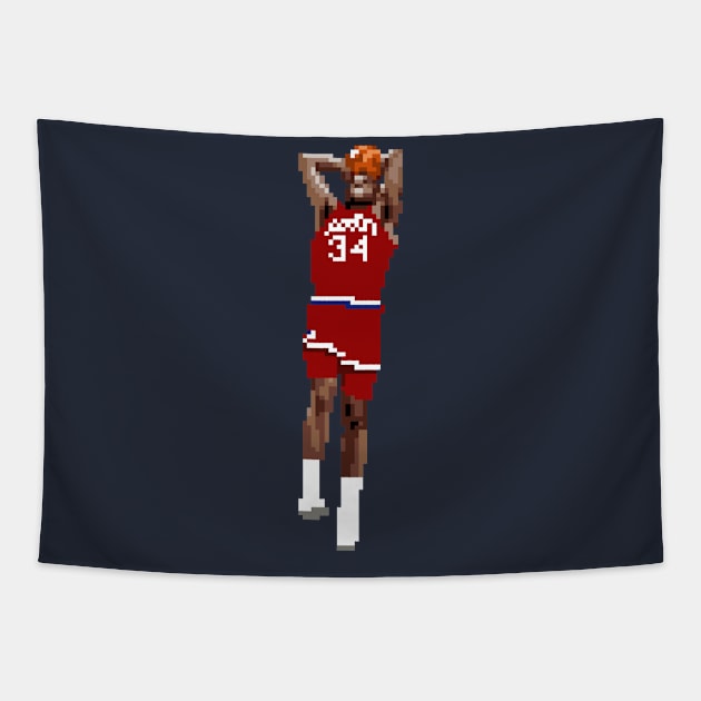 Charles Barkley Sixers Pixel Dunk Tapestry by qiangdade