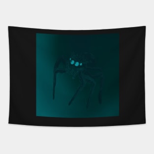 Jumping Spider Drawing V21 (Light Blue 1) Tapestry