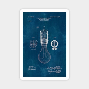 Blueprint Light Bulb Patent Magnet