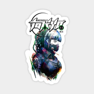 Neo Tokyo Vaporwave Gas Mask Girl Magnet