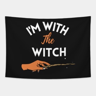 I'm With The Witch Cute Halloween Husband Wife Gift Tapestry