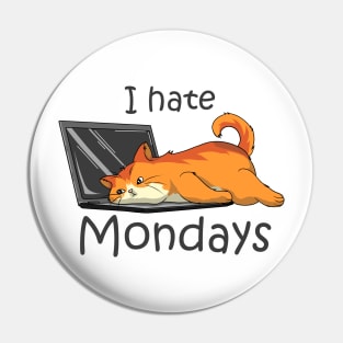 Cat with Laptop on Monday Pin