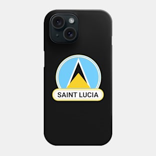 Saint Lucia Country Badge - Saint Lucia Flag Phone Case