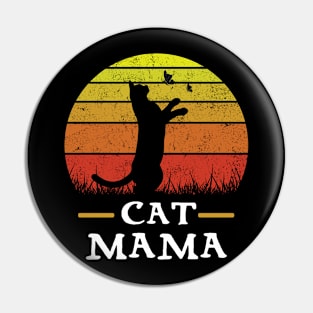 Cat Mama Vintage sunset Mother's day Gifts Pin