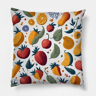 fruits pattern design, fruits illustration Pillow