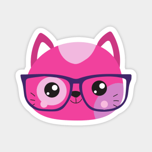 Hipster Cat, Cat With Glasses, Little Cat, Kitten Magnet