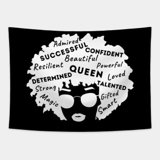 Afro Woman - Black Queen - Affirmations Tapestry