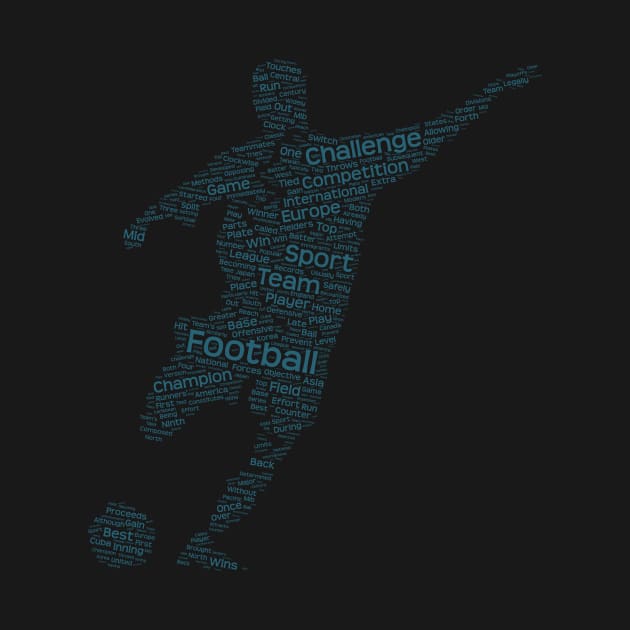 Football Footballer Silhouette Shape Text Word Cloud by Cubebox