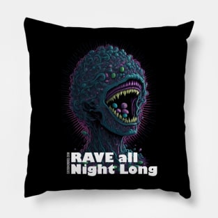 Techno T-Shirt - You’ll Never Rave Alone - Catsondrugs.com - Techno, rave, edm, festival, techno, trippy, music, 90s rave, psychedelic, party, trance, rave music, rave krispies, rave flyer T-Shirt Pillow