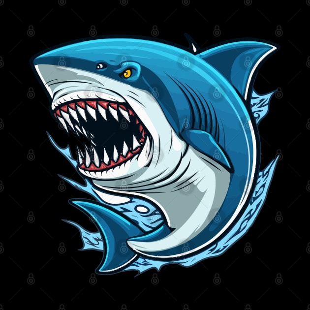 great white shark by Aspectartworks