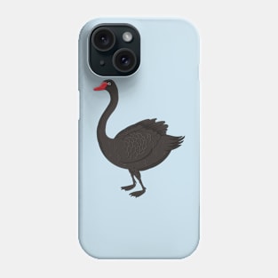 Black swan cartoon illustration Phone Case