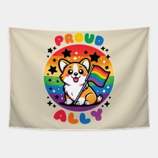 Proud Ally Corgi Tapestry