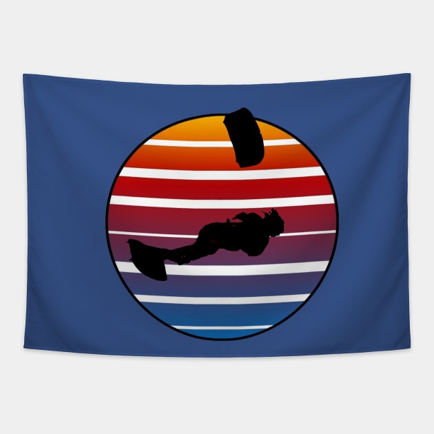 Lets Fly A Kite Black Silhouette Retro Kitesurf Sunset Tapestry by taiche