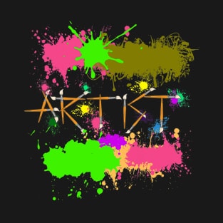 Artist Painters Funny Splatter Paint Graffiti Costume T-Shirt