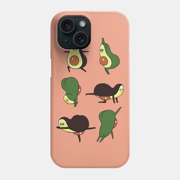 Avocado Yoga for Booty Phone Case by huebucket