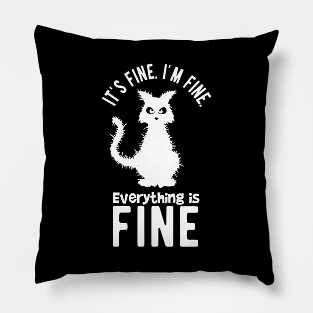 fine funny cat Pillow by ScritchDesigns