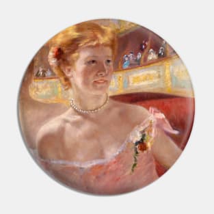 Woman with a Pearl Necklace in a Loge by Mary Cassatt Pin