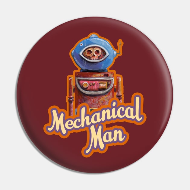 Mechanical Man Pin by zerostreet