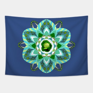 Green cabbage in mandala designe Tapestry