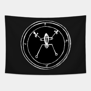 Dark and Gritty Seal of Bael (white on black) Tapestry