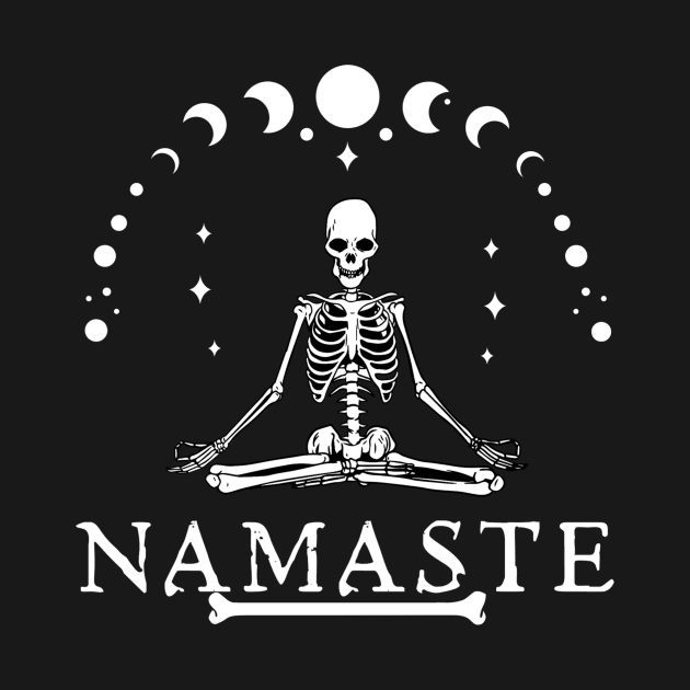 Namaste Halloween Skeleton Yoga by Pacific Opal