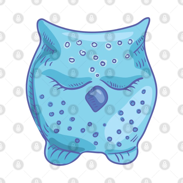 Cute sleeping blue owl by Catdog