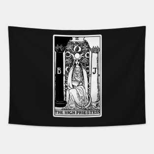 II. The High Priestess Tarot Card | Black and White Tapestry