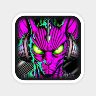 Angry cat cyberpunk Magnet