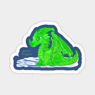 a funny green dragon Magnet