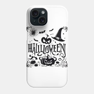 Happy Halloween typography poster with handwritten calligraphy text illustration Phone Case