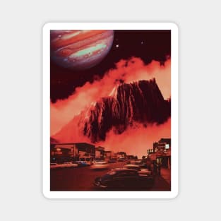 The Valleys Of Io - Space Collage, Retro Futurism, Sci-Fi Magnet