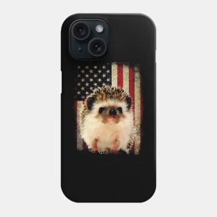 American USA Flag Hedgehog Love, Stylish Tee for Animal Admirers Phone Case
