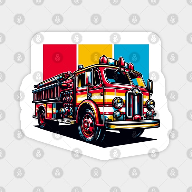 Fire Truck Magnet by Vehicles-Art