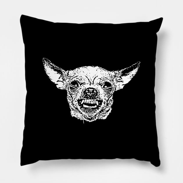 Angry Chihuahua Pillow by childofthecorn